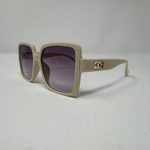 DHGATE Large Square Frame Frosted White Cream Women’s Sunglasses - Picture 1 of 11